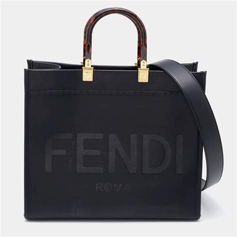 black fendi sunshine tote|fendi sunshine shopper.